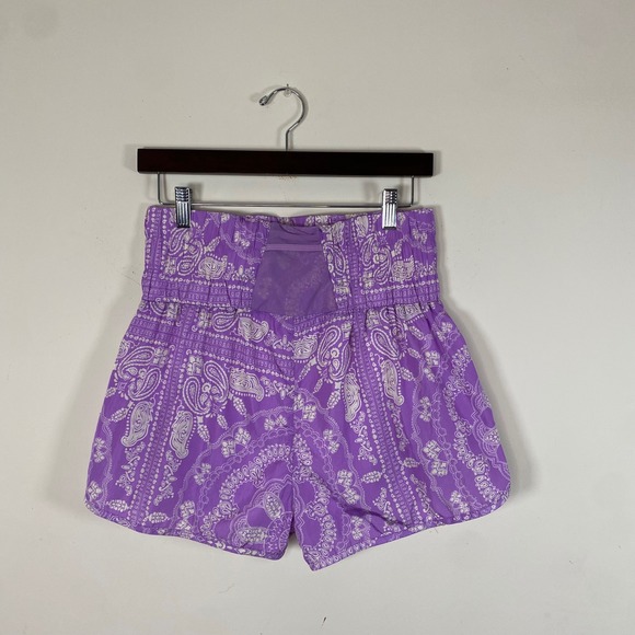 Free People Movement The Way Home purple paisley high waisted running shorts lg - Picture 4 of 5